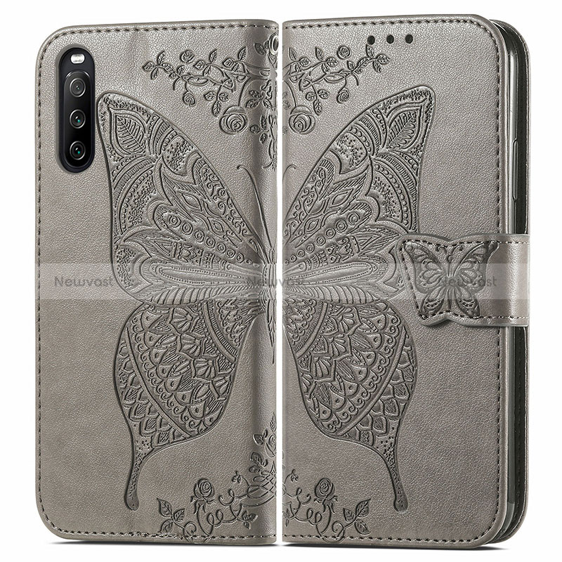 Leather Case Stands Butterfly Flip Cover Holder for Sony Xperia 10 III SO-52B