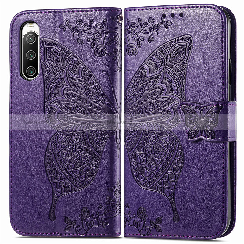 Leather Case Stands Butterfly Flip Cover Holder for Sony Xperia 10 IV SO-52C