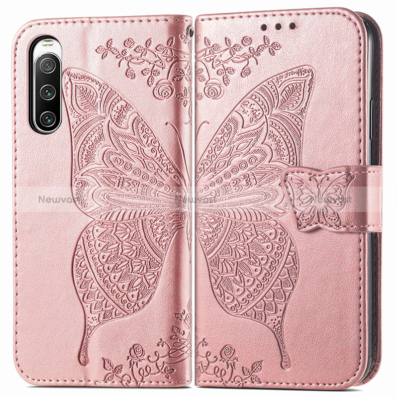 Leather Case Stands Butterfly Flip Cover Holder for Sony Xperia 10 IV SO-52C