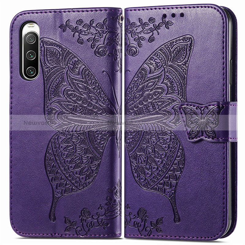 Leather Case Stands Butterfly Flip Cover Holder for Sony Xperia 10 IV SOG07