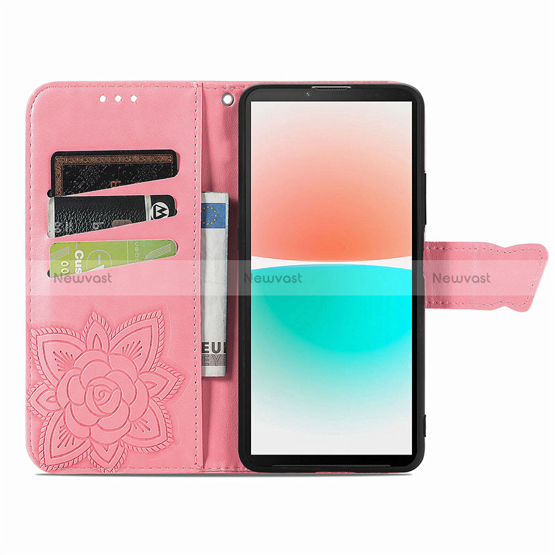 Leather Case Stands Butterfly Flip Cover Holder for Sony Xperia 10 IV SOG07