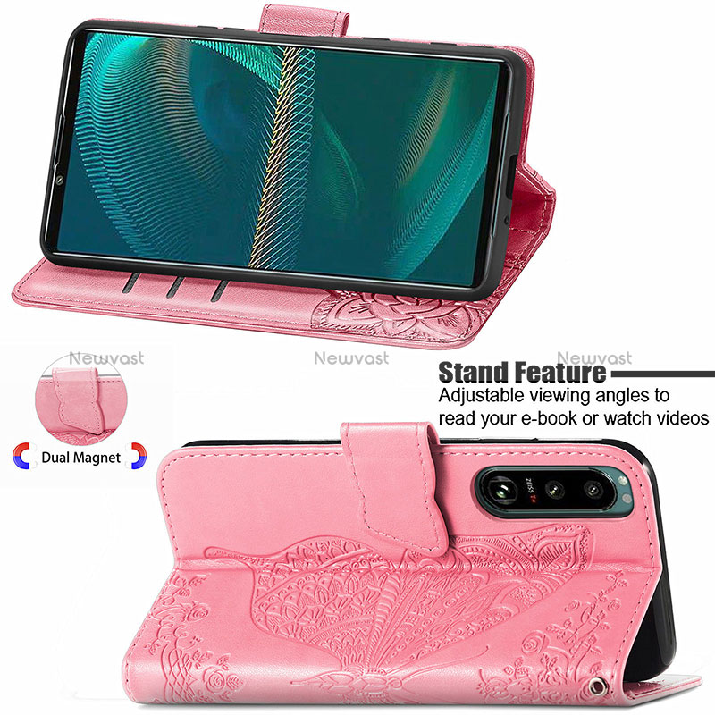 Leather Case Stands Butterfly Flip Cover Holder for Sony Xperia 5 III