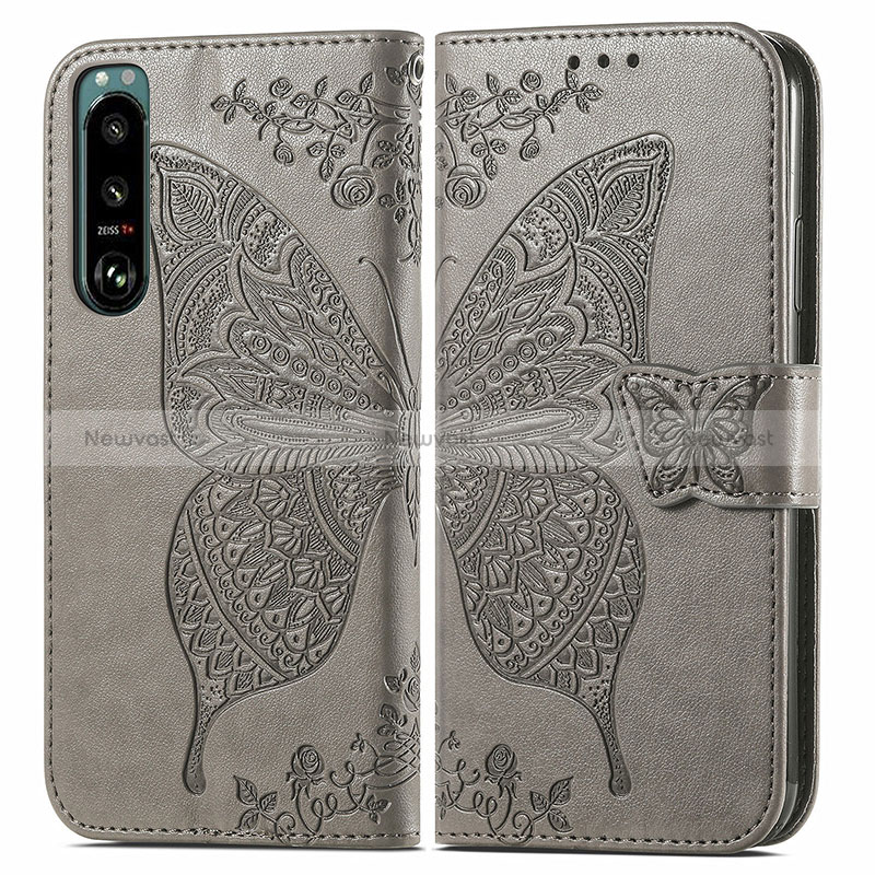 Leather Case Stands Butterfly Flip Cover Holder for Sony Xperia 5 III