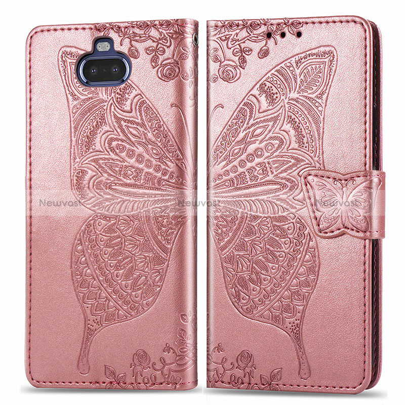 Leather Case Stands Butterfly Flip Cover Holder for Sony Xperia 8 Lite