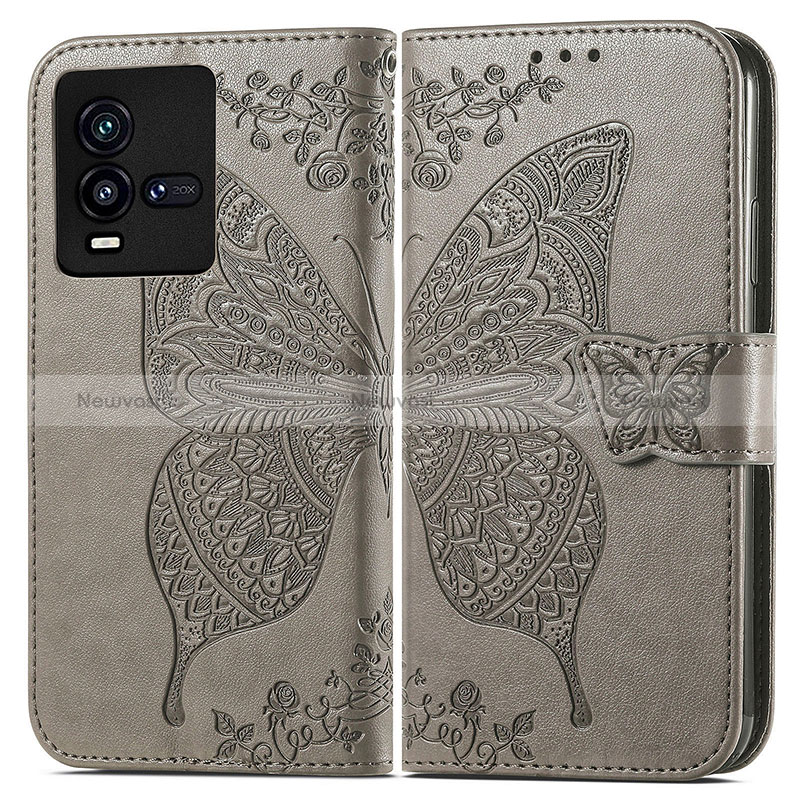 Leather Case Stands Butterfly Flip Cover Holder for Vivo iQOO 10 5G