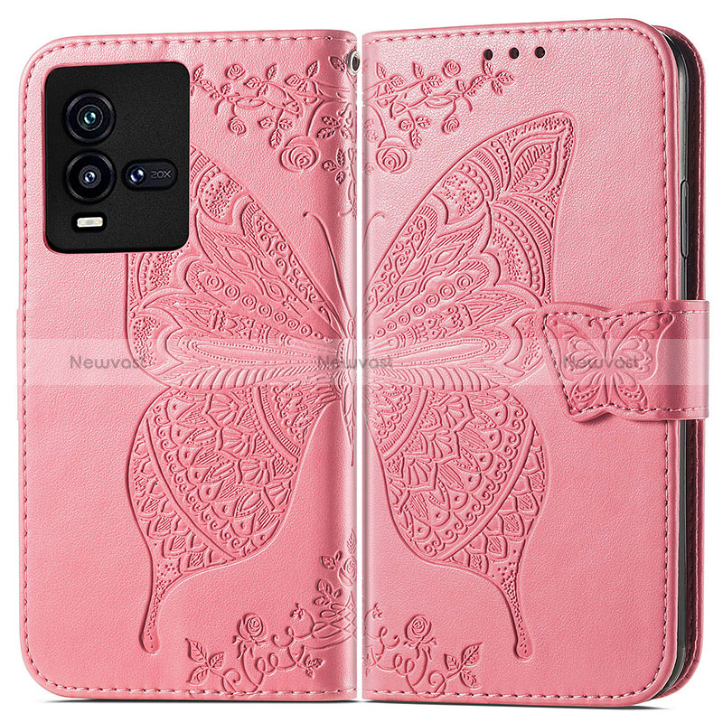 Leather Case Stands Butterfly Flip Cover Holder for Vivo iQOO 10 5G