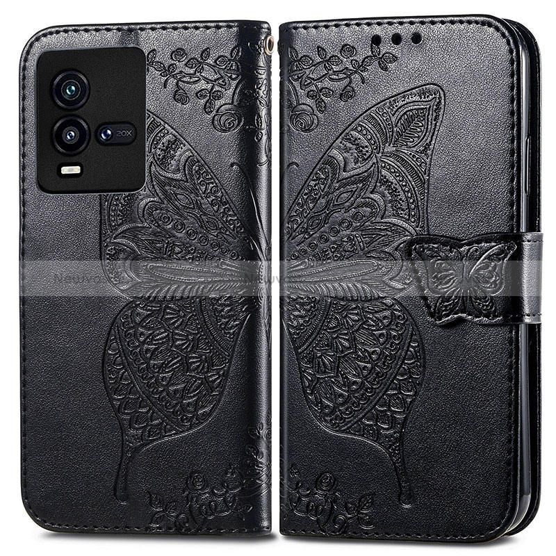 Leather Case Stands Butterfly Flip Cover Holder for Vivo iQOO 9T 5G