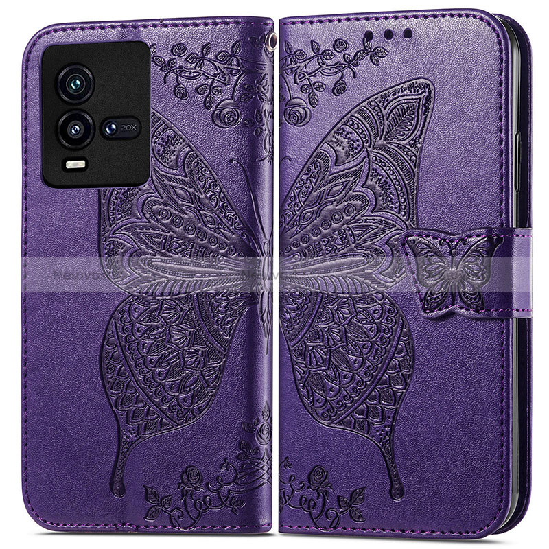 Leather Case Stands Butterfly Flip Cover Holder for Vivo iQOO 9T 5G