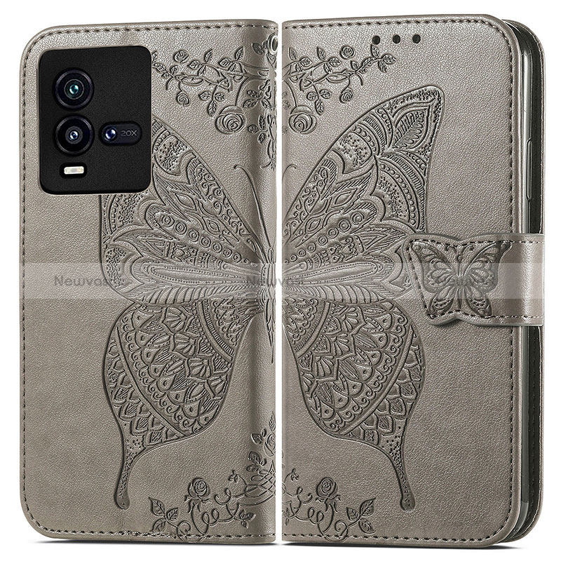 Leather Case Stands Butterfly Flip Cover Holder for Vivo iQOO 9T 5G