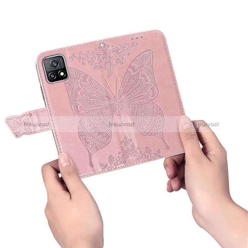 Leather Case Stands Butterfly Flip Cover Holder for Vivo iQOO U3 5G