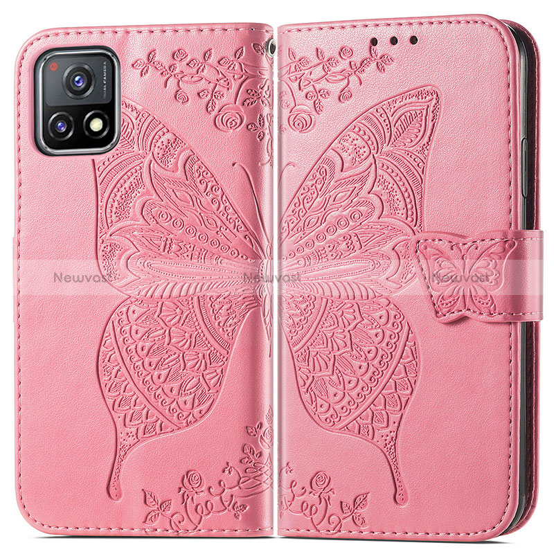 Leather Case Stands Butterfly Flip Cover Holder for Vivo iQOO U3x 5G