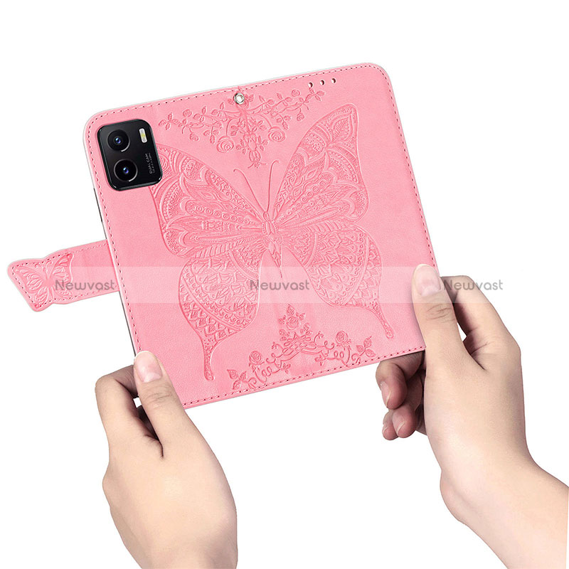 Leather Case Stands Butterfly Flip Cover Holder for Vivo iQOO U5x