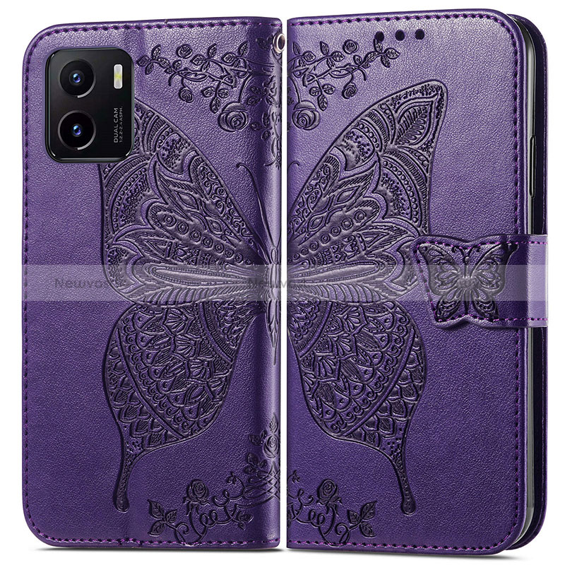 Leather Case Stands Butterfly Flip Cover Holder for Vivo iQOO U5x