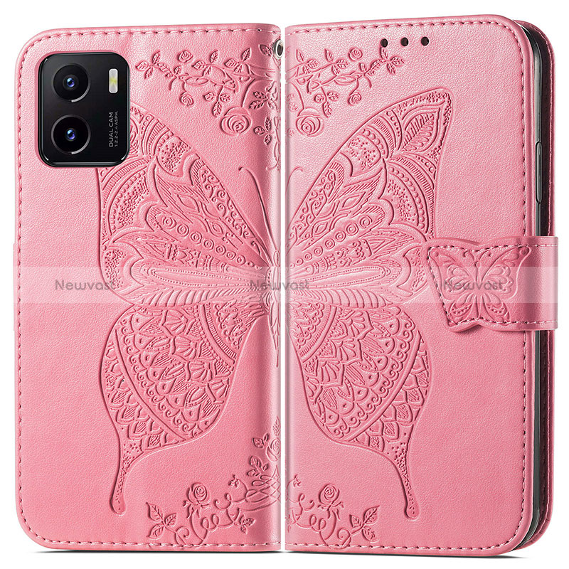 Leather Case Stands Butterfly Flip Cover Holder for Vivo iQOO U5x