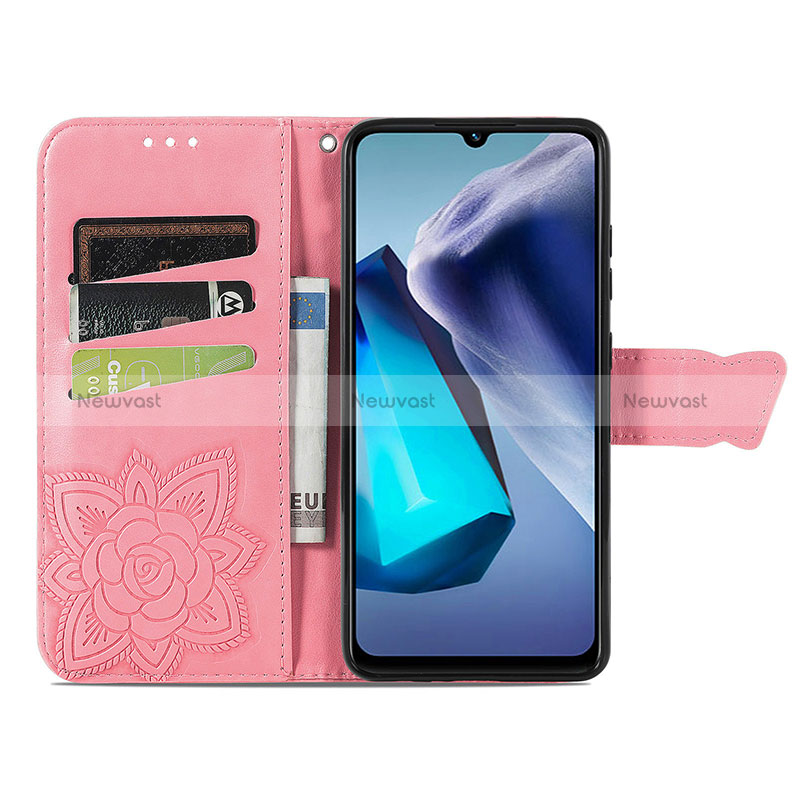 Leather Case Stands Butterfly Flip Cover Holder for Vivo T1 4G