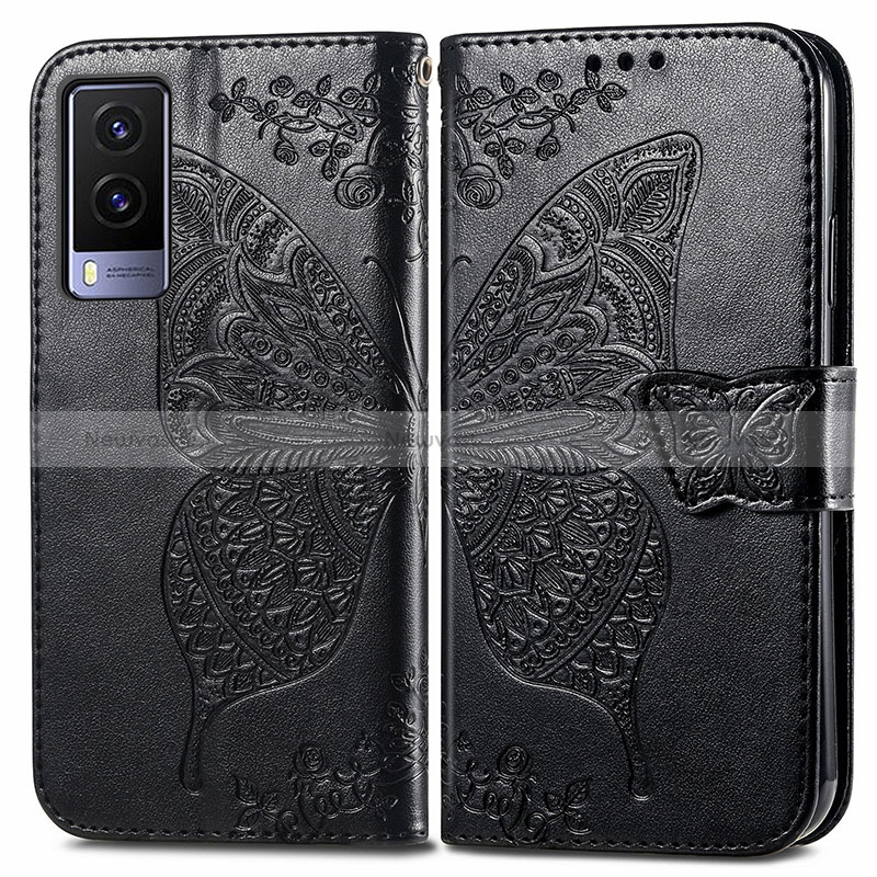 Leather Case Stands Butterfly Flip Cover Holder for Vivo V21e 5G