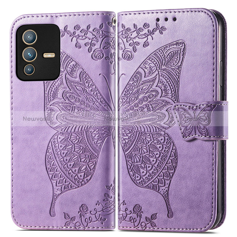 Leather Case Stands Butterfly Flip Cover Holder for Vivo V23 5G