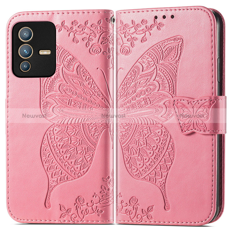 Leather Case Stands Butterfly Flip Cover Holder for Vivo V23 Pro 5G