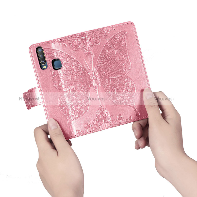 Leather Case Stands Butterfly Flip Cover Holder for Vivo Y11