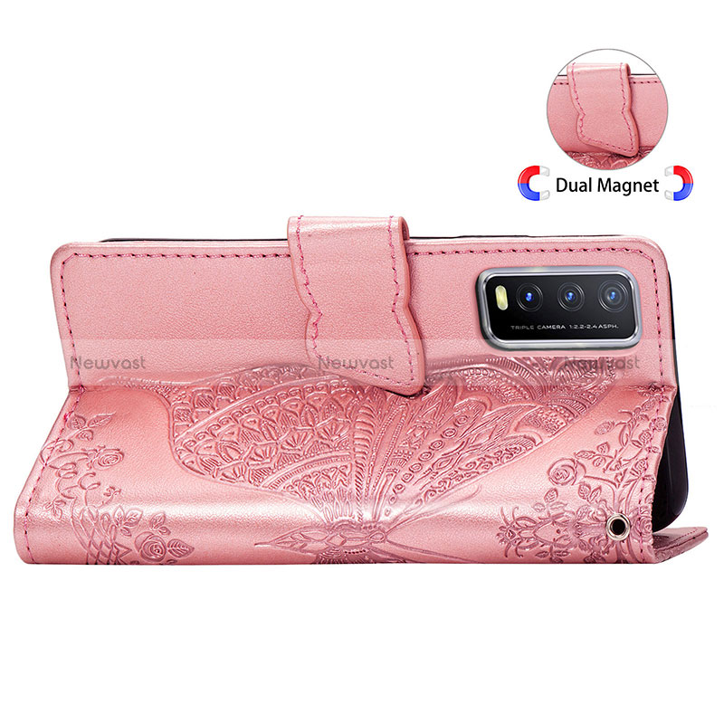 Leather Case Stands Butterfly Flip Cover Holder for Vivo Y12A