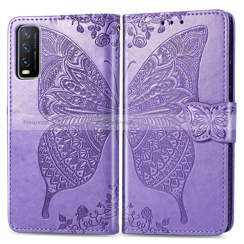 Leather Case Stands Butterfly Flip Cover Holder for Vivo Y12A