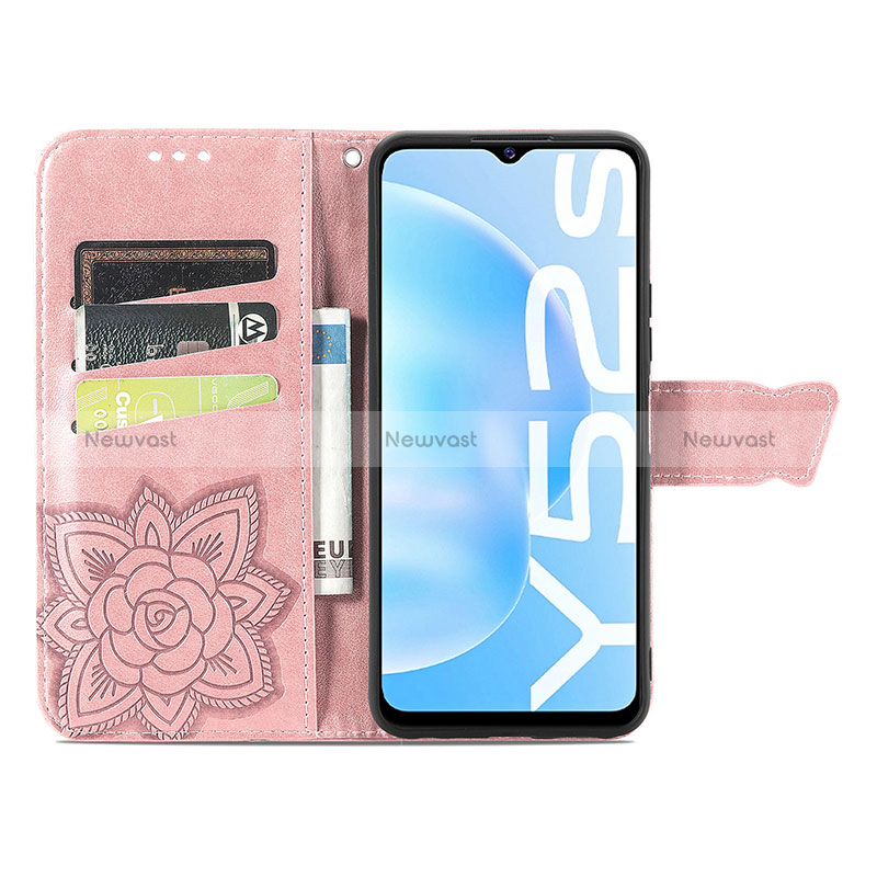 Leather Case Stands Butterfly Flip Cover Holder for Vivo Y31s 5G