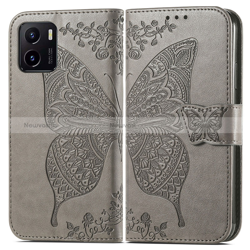 Leather Case Stands Butterfly Flip Cover Holder for Vivo Y32t