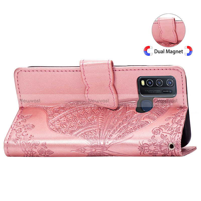 Leather Case Stands Butterfly Flip Cover Holder for Vivo Y50