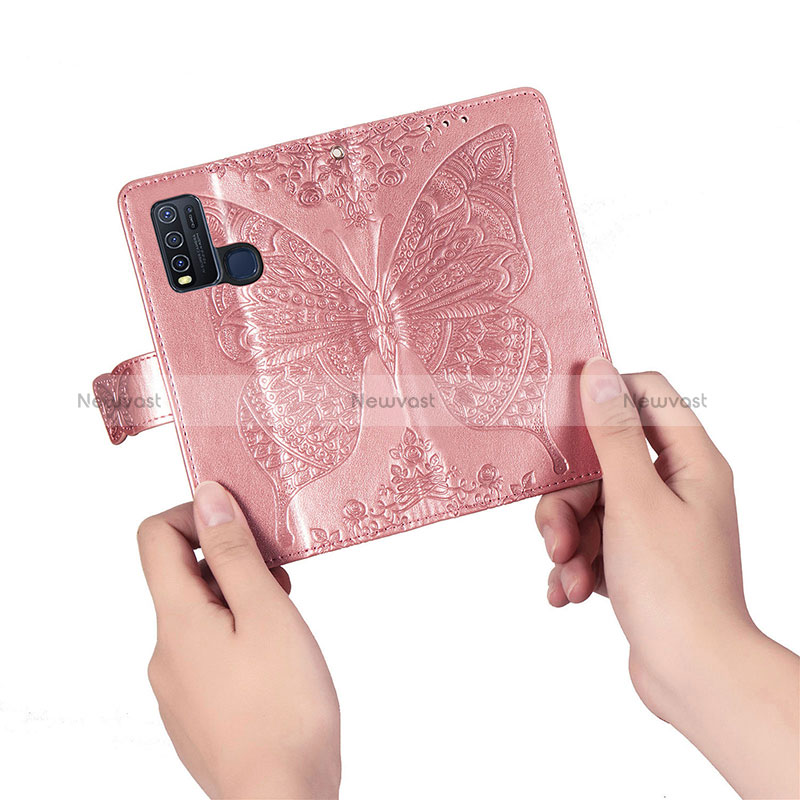 Leather Case Stands Butterfly Flip Cover Holder for Vivo Y50