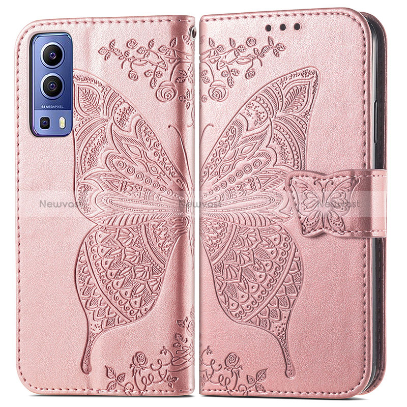 Leather Case Stands Butterfly Flip Cover Holder for Vivo Y52 5G