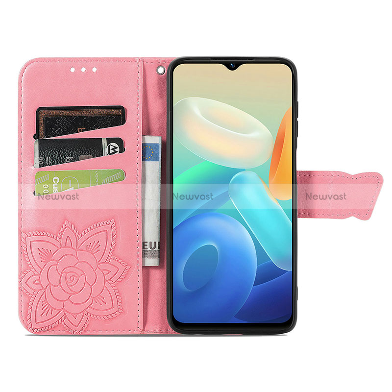 Leather Case Stands Butterfly Flip Cover Holder for Vivo Y52t 5G