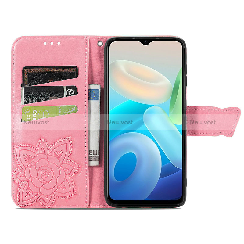 Leather Case Stands Butterfly Flip Cover Holder for Vivo Y74s 5G