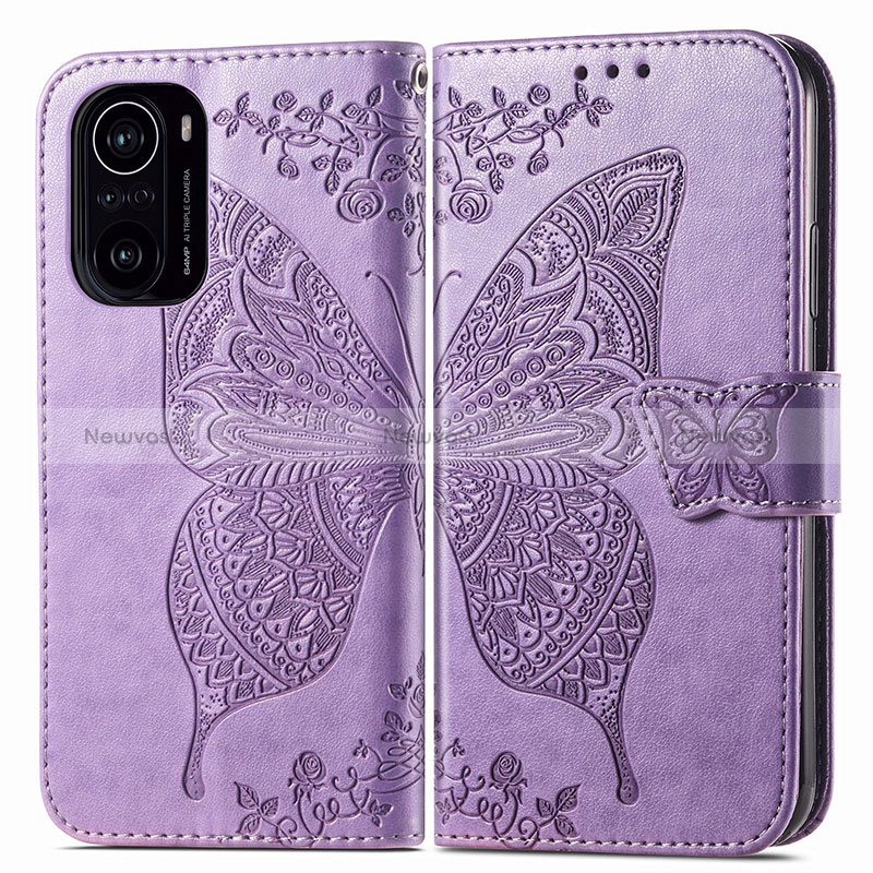 Leather Case Stands Butterfly Flip Cover Holder for Xiaomi Mi 11i 5G