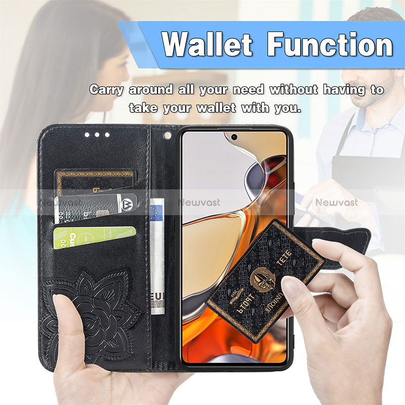 Leather Case Stands Butterfly Flip Cover Holder for Xiaomi Mi 11T 5G