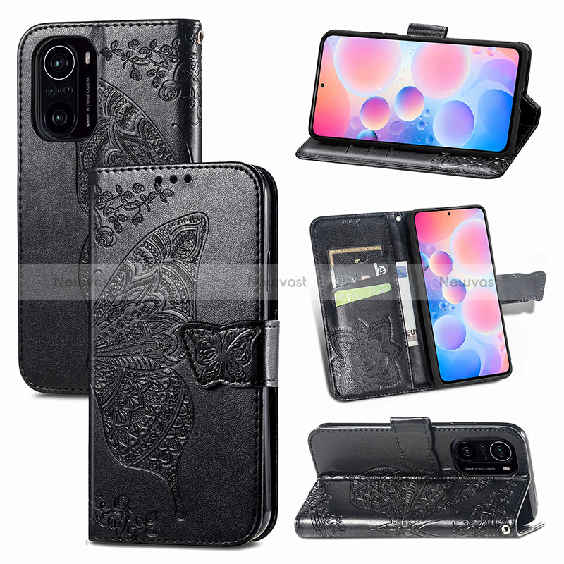 Leather Case Stands Butterfly Flip Cover Holder for Xiaomi Mi 11X Pro 5G