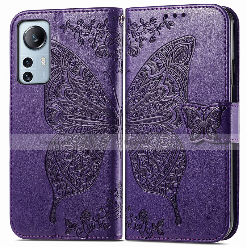 Leather Case Stands Butterfly Flip Cover Holder for Xiaomi Mi 12 5G