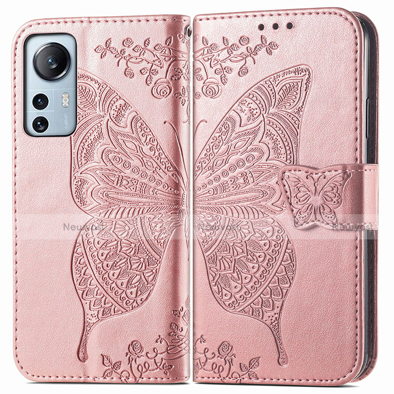 Leather Case Stands Butterfly Flip Cover Holder for Xiaomi Mi 12 5G