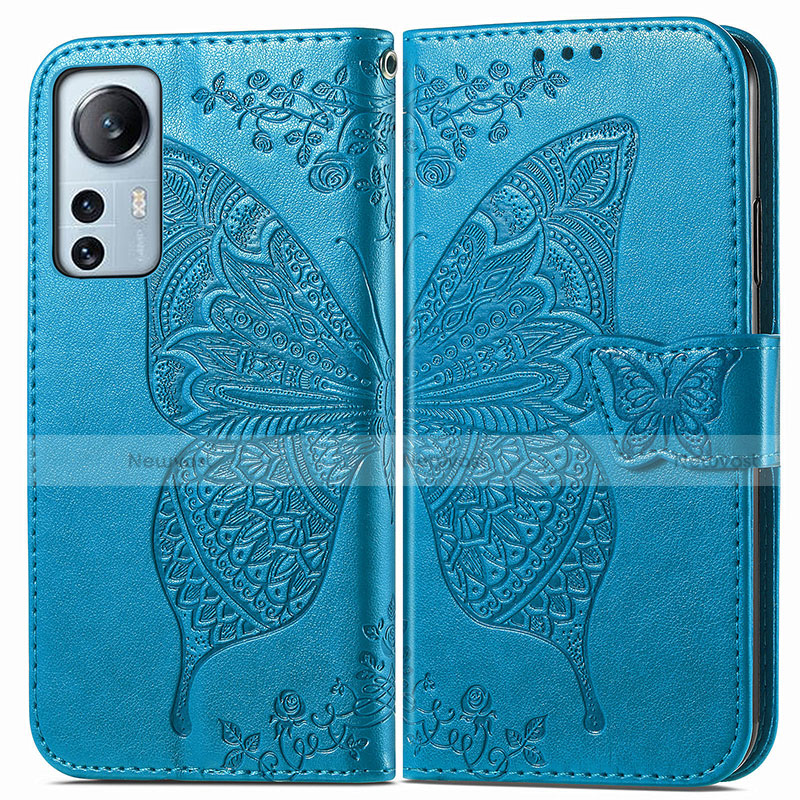 Leather Case Stands Butterfly Flip Cover Holder for Xiaomi Mi 12 5G