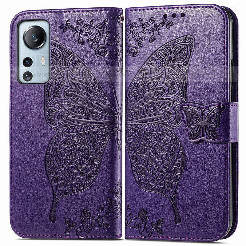 Leather Case Stands Butterfly Flip Cover Holder for Xiaomi Mi 12 Lite 5G