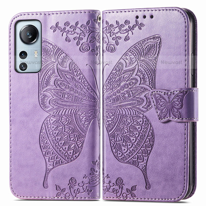 Leather Case Stands Butterfly Flip Cover Holder for Xiaomi Mi 12 Lite 5G