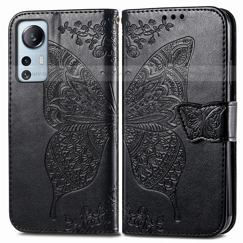 Leather Case Stands Butterfly Flip Cover Holder for Xiaomi Mi 12S Pro 5G