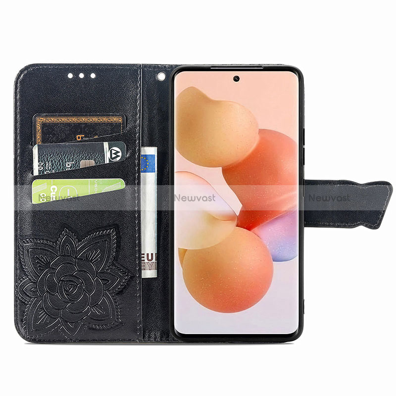 Leather Case Stands Butterfly Flip Cover Holder for Xiaomi Mi 12T Pro 5G