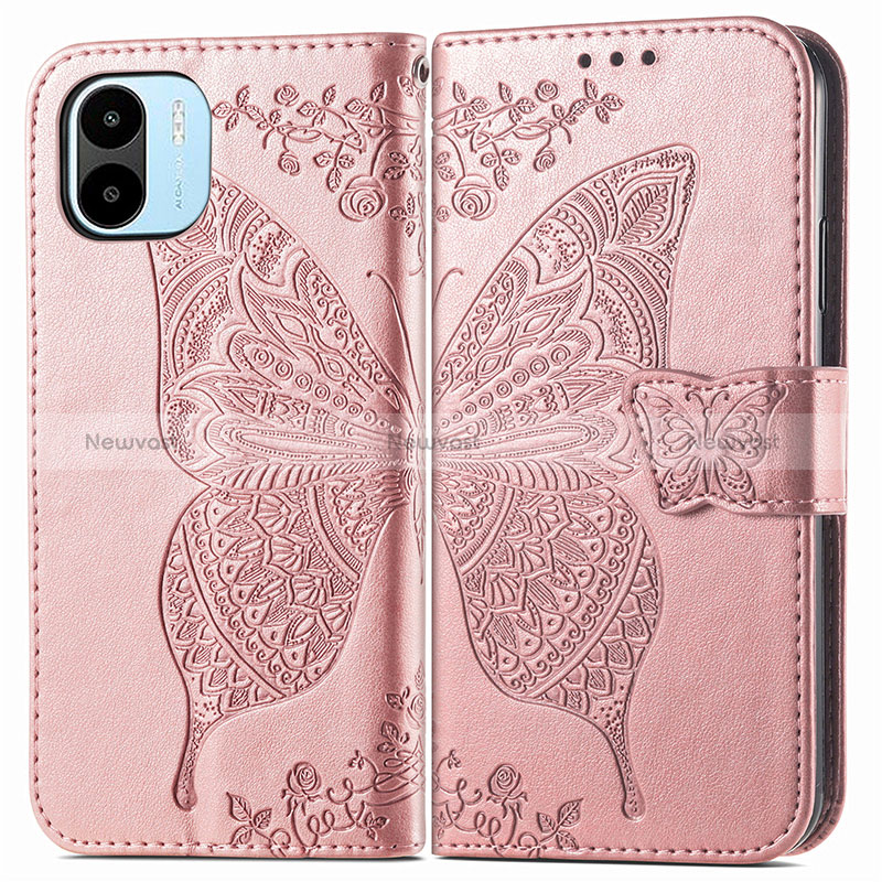 Leather Case Stands Butterfly Flip Cover Holder for Xiaomi Poco C51