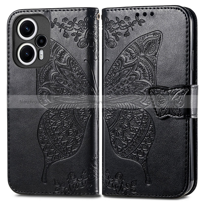 Leather Case Stands Butterfly Flip Cover Holder for Xiaomi Poco F5 5G