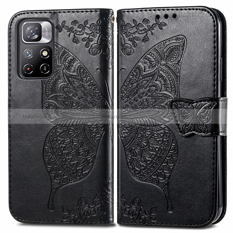 Leather Case Stands Butterfly Flip Cover Holder for Xiaomi Poco M4 Pro 5G