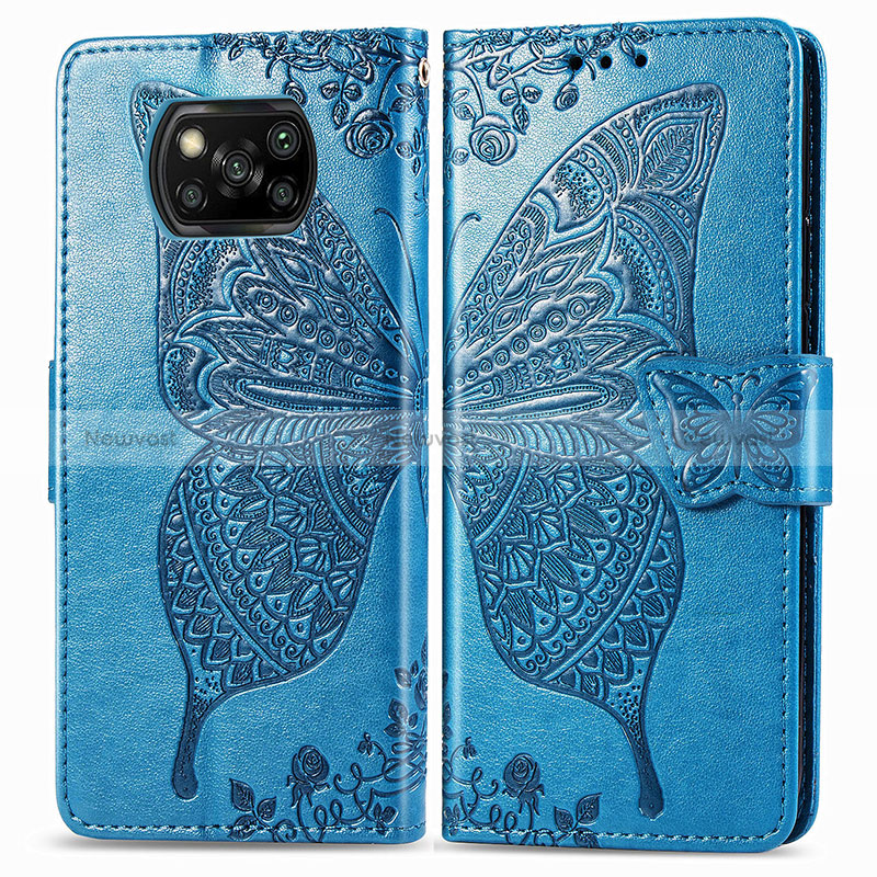 Leather Case Stands Butterfly Flip Cover Holder for Xiaomi Poco X3 Pro