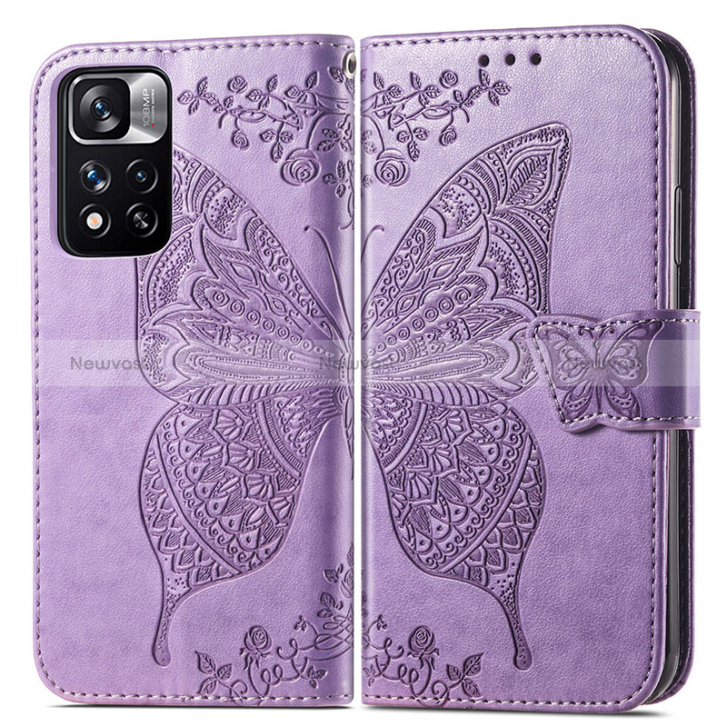 Leather Case Stands Butterfly Flip Cover Holder for Xiaomi Poco X4 NFC