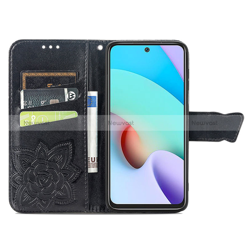 Leather Case Stands Butterfly Flip Cover Holder for Xiaomi Redmi 10 (2022)