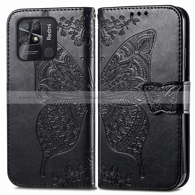 Leather Case Stands Butterfly Flip Cover Holder for Xiaomi Redmi 10 Power