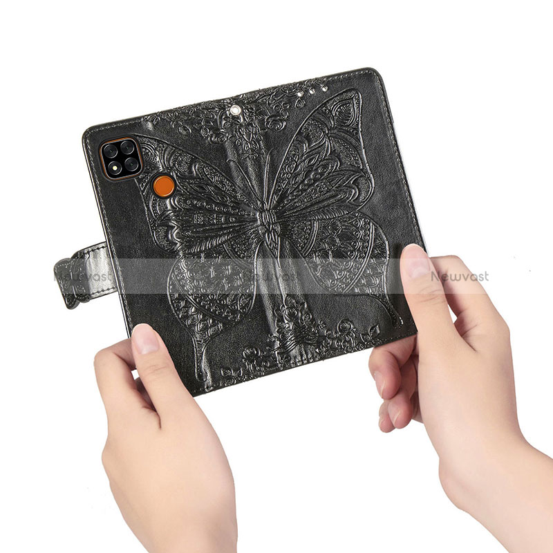 Leather Case Stands Butterfly Flip Cover Holder for Xiaomi Redmi 10A 4G